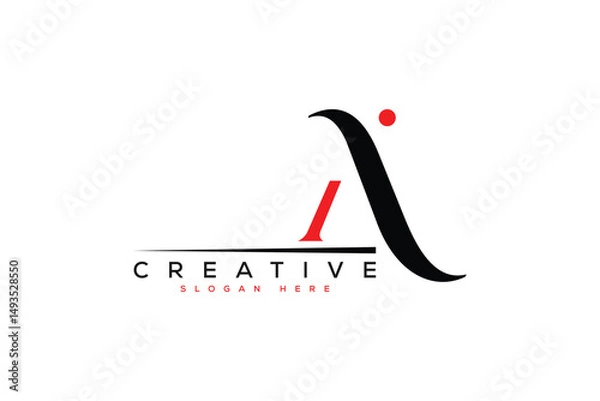 Fototapeta minimal ai logo vector template