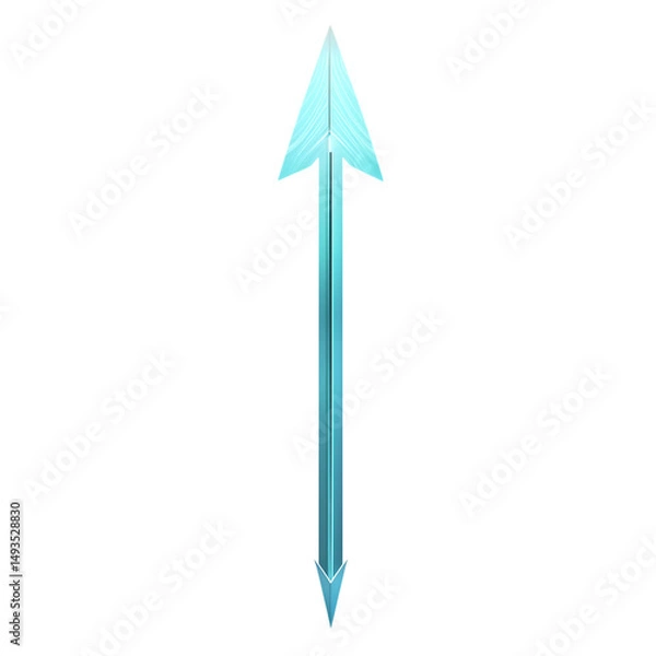 Obraz Sleek Arrow with Smooth Gradient Transitions in Icy Isolated on Transparent Background