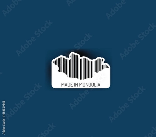 Fototapeta Discover fascinating sticker designs with barcodes in the shape of a map of Mongolia. Enhance your projects with visual perfection. Buy now!
