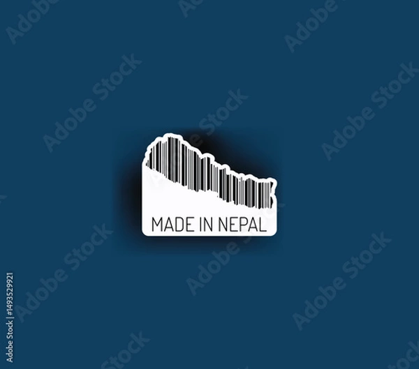 Fototapeta Discover fascinating sticker designs with barcodes in the shape of a map of Nepal. Enhance your projects with visual perfection. Buy now!