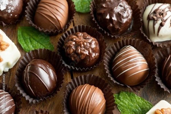 Obraz Indulge in Exquisite Chocolate Truffles: Gourmet Selection