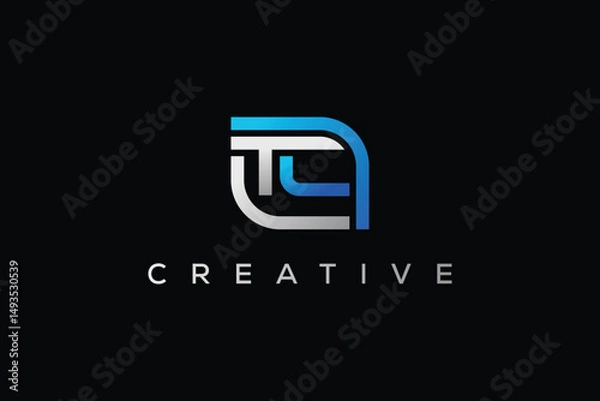 Fototapeta minimal tc logo vector template