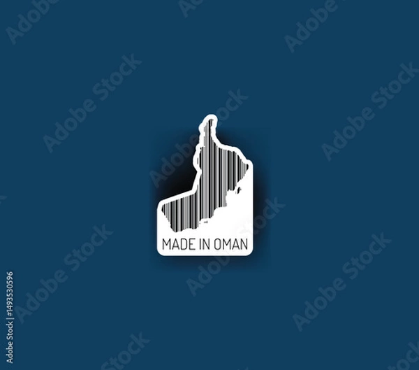 Fototapeta Discover fascinating sticker designs with barcodes in the shape of a map of Oman. Enhance your projects with visual perfection. Buy now!