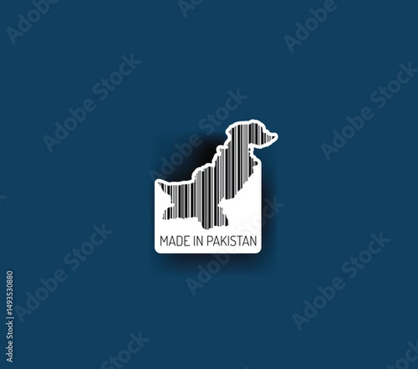 Fototapeta Discover fascinating sticker designs with barcodes in the shape of a map of Pakistan . Enhance your projects with visual perfection. Buy now!