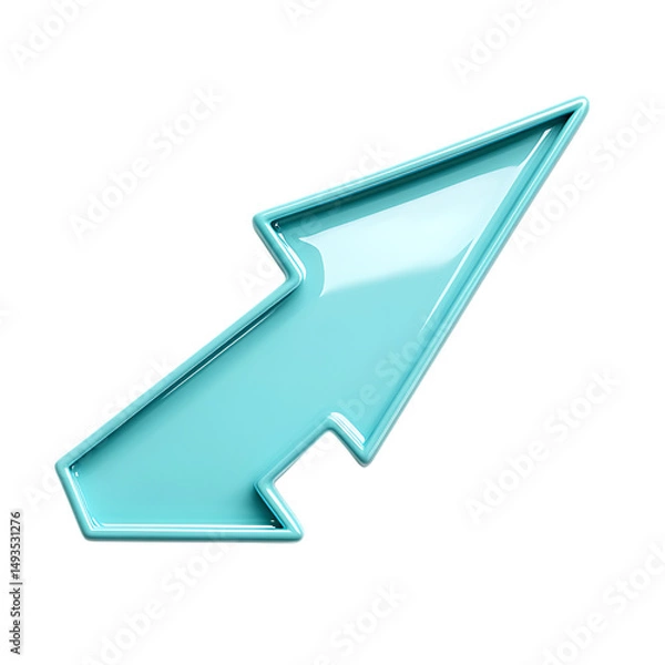 Fototapeta Modern Arrow with Smooth Transitions in Seafoam Aqu Isolated on Transparent Background