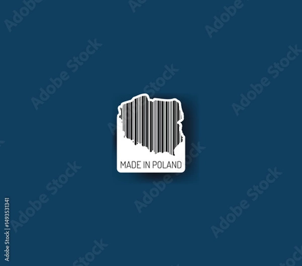 Obraz Discover fascinating sticker designs with barcodes in the shape of a map of Poland. Enhance your projects with visual perfection. Buy now!