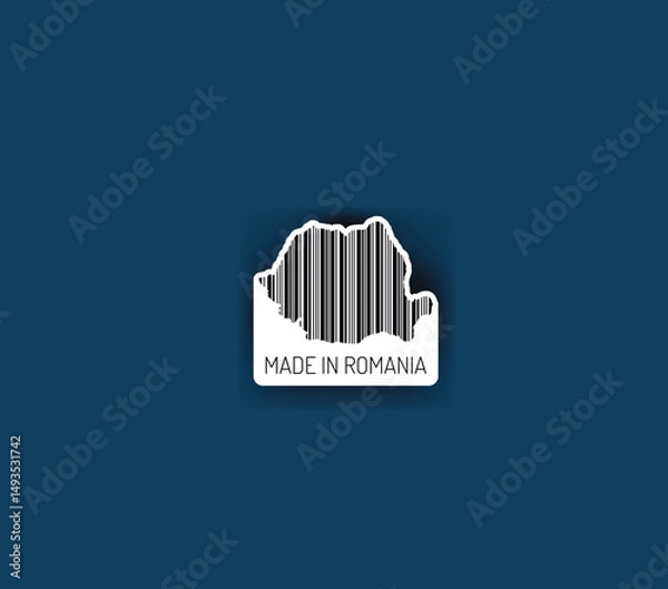 Fototapeta Discover fascinating sticker designs with barcodes in the shape of a map of Romania. Enhance your projects with visual perfection. Buy now!