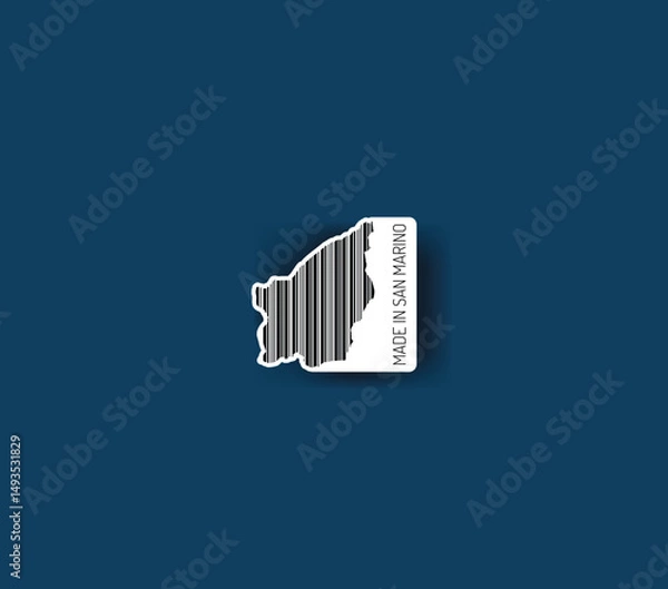 Fototapeta Discover fascinating sticker designs with barcodes in the shape of a map of San Marino. Enhance your projects with visual perfection. Buy now!