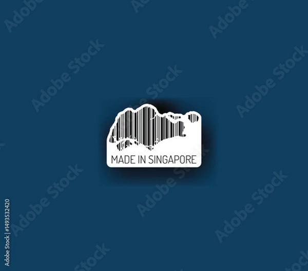 Fototapeta Discover fascinating sticker designs with barcodes in the shape of a map of Singapore. Enhance your projects with visual perfection. Buy now!