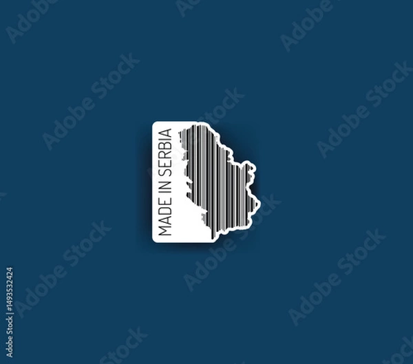 Fototapeta Discover fascinating sticker designs with barcodes in the shape of a map of Serbia. Enhance your projects with visual perfection. Buy now!