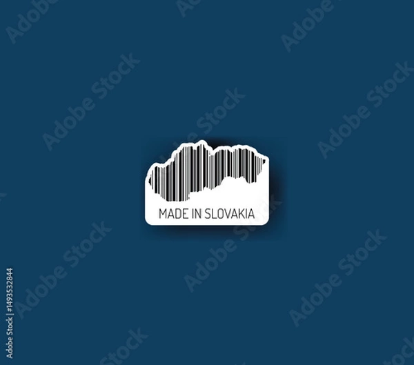 Fototapeta Discover fascinating sticker designs with barcodes in the shape of a map of Slovakia. Enhance your projects with visual perfection. Buy now!