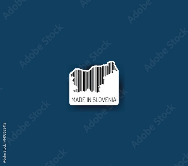 Fototapeta Discover fascinating sticker designs with barcodes in the shape of a map of Slovenia. Enhance your projects with visual perfection. Buy now!