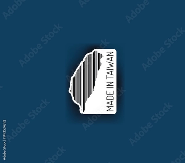 Fototapeta Discover fascinating sticker designs with barcodes in the shape of a map of Taiwan. Enhance your projects with visual perfection. Buy now!