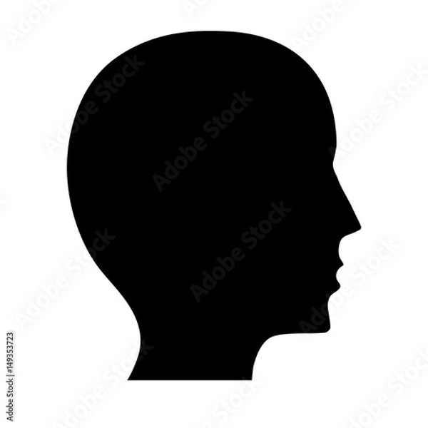 Fototapeta head profile icon over white background. vector illustration