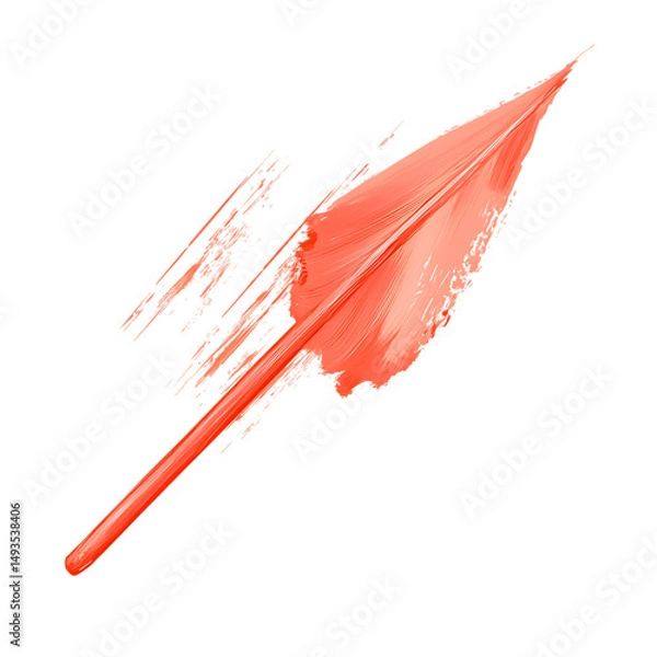 Fototapeta Artistic Arrow with Creative Brush Strokes in Soft Isolated on Transparent Background