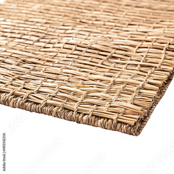 Fototapeta Modern Eco Straw Mat with a Sleek Natural Texture Isolated on Transparent Background