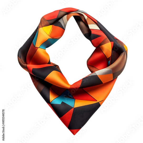 Fototapeta Modern Cooling Bandana with a Bold Angular Graphic Isolated on Transparent Background