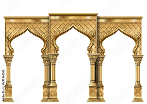 Obraz The luxurious entrance of the palace with golden arches