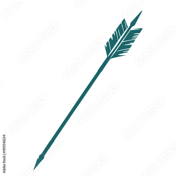 Fototapeta Bold Arrow with Robust Vectors in Deep Teal Colour Isolated on Transparent Background