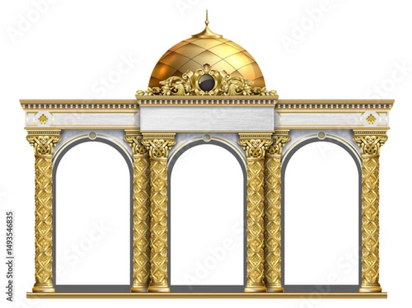 Obraz The luxurious entrance of the palace with golden arches