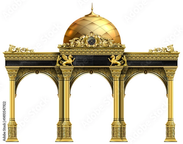 Obraz The luxurious entrance of the palace with golden arches
