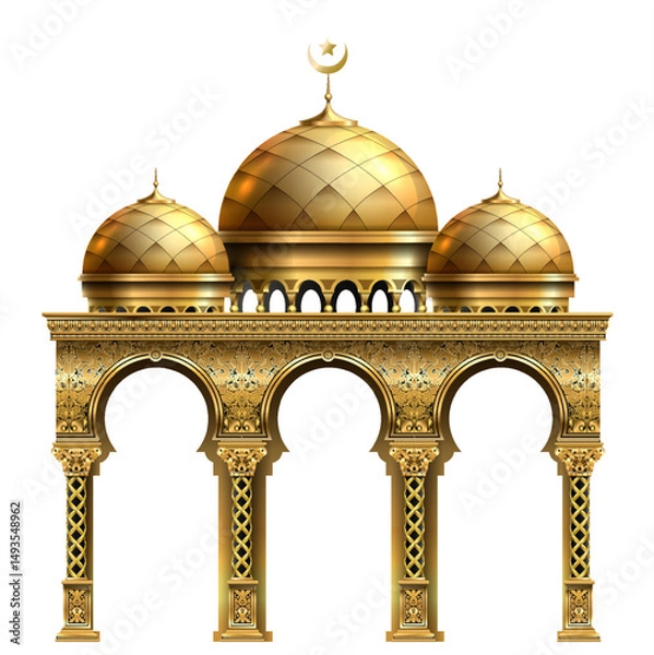 Obraz The luxurious entrance of the palace with golden arches