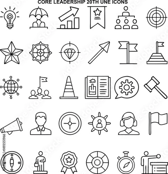 Obraz Wedding - Light Line Icons