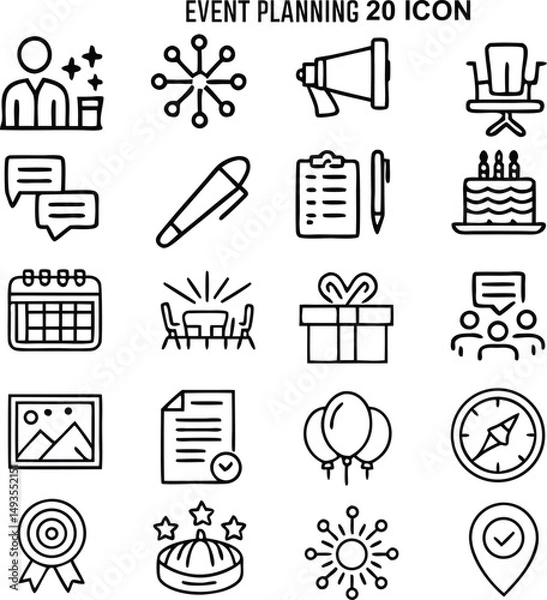 Obraz Wedding - Light Line Icons22