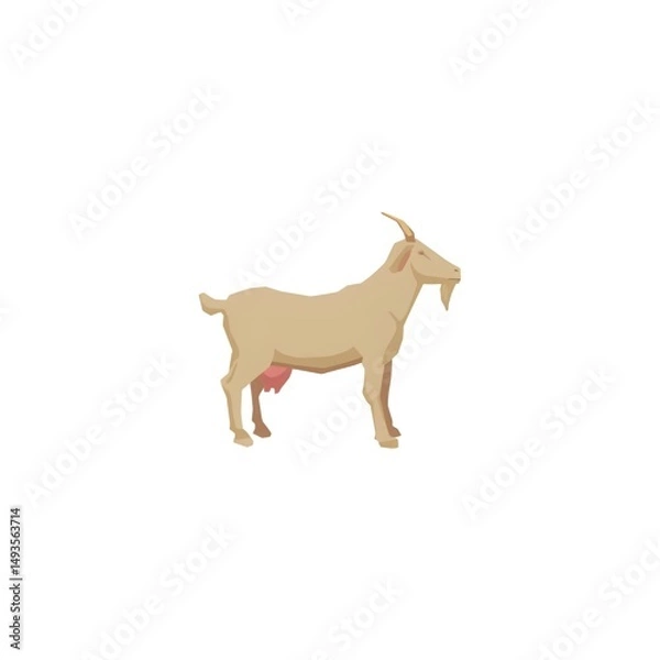 Fototapeta goat on white background