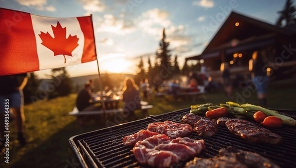 Obraz Canadian BBQ Sunset Celebration.