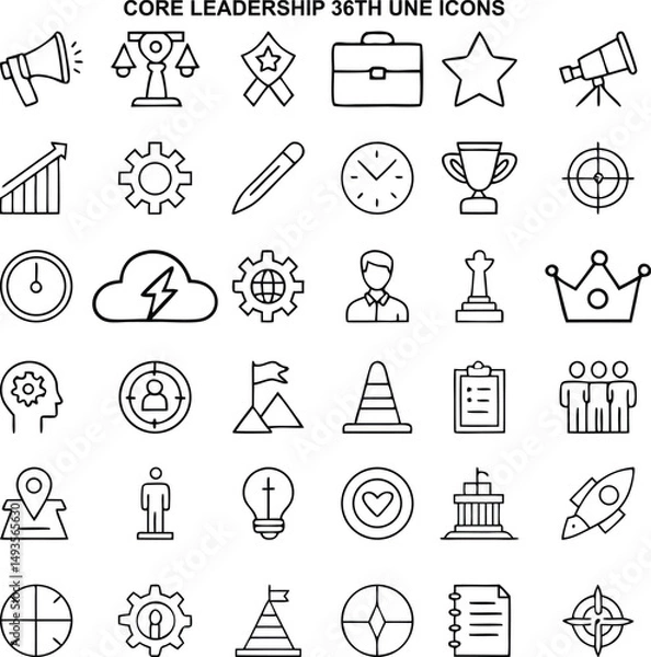 Obraz Simple Set of Teamwork Related Vector Icons. Symbol Collection