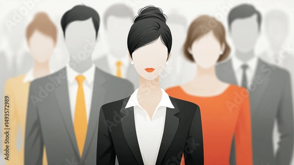 Obraz Illustration of different people as work colleagues.