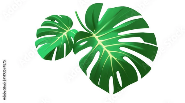 Obraz Exotic Palm Leaf Silhouette PNG on Transparent Background for Jungle Theme Decor, Modern Eco Posters, and Organic Packaging Designs

