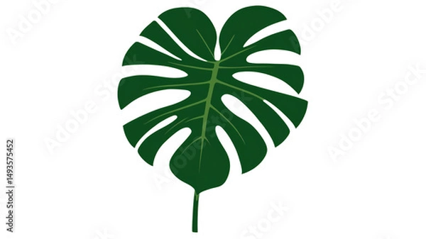 Obraz Tropical Leaf Silhouette Transparent PNG Isolated on White for Botanical Design, Eco Branding, Summer Decor, or Nature-Themed Creative Projects

