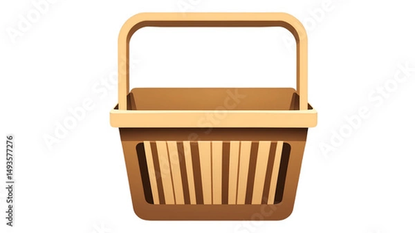 Fototapeta Creative Flat Basket Icon for Digital Storefronts – Transparent PNG Design Element for Shopping, Checkout, and Retail Platforms

