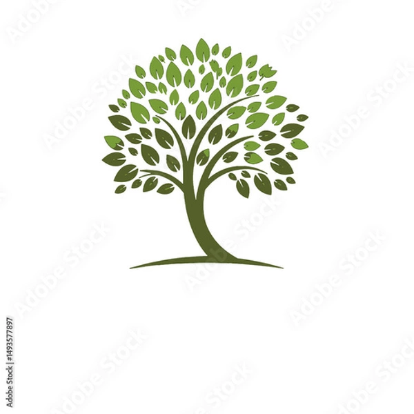 Obraz Simple and elegant green tree illustration.