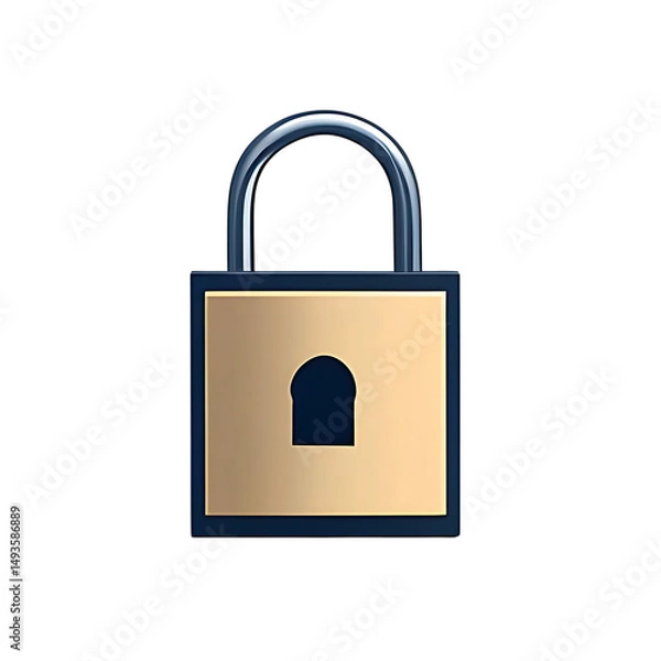 Obraz Secure Lock Icon Against a Black Background