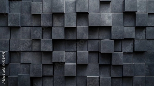Fototapeta Dark gray geometric abstract background modern minimalist design texture