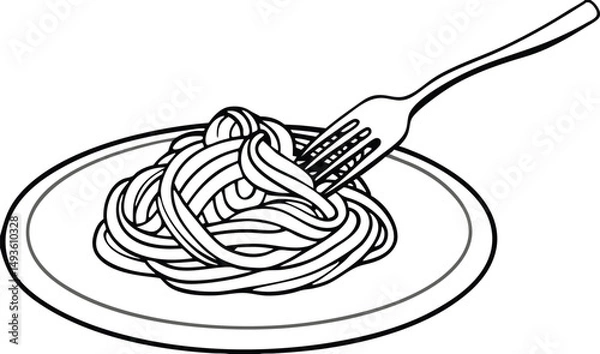 Obraz Spaghetti Plate with Fork
