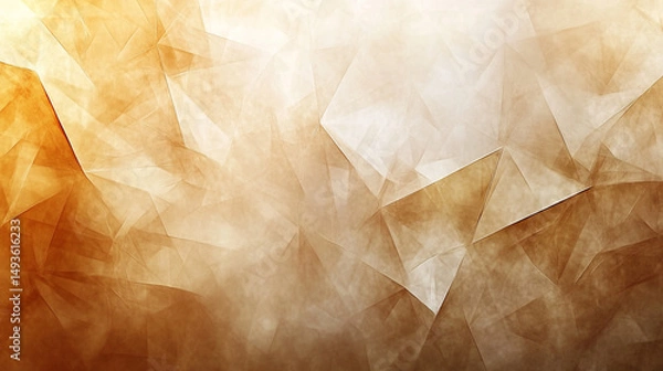 Fototapeta Abstract brown and beige geometric polygonal background texture art gold style image.