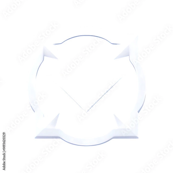 Obraz Abstract White Icon of a Directional Arrow Symbol