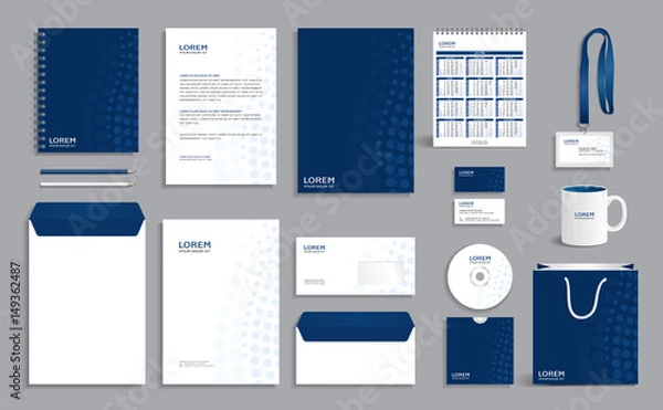 Obraz Corporate identity design template with blue circles background