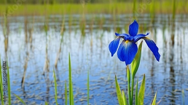 Obraz blue flowers in the water