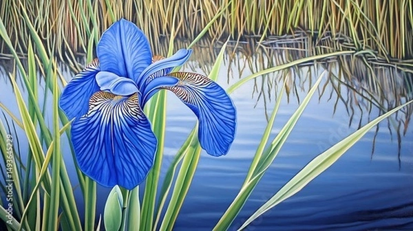 Obraz blue flowers in the water
