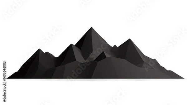 Obraz Graphic Design PNG of Geometric Mountains with Sharp Triangles and Transparent Background for Creative Project Use

