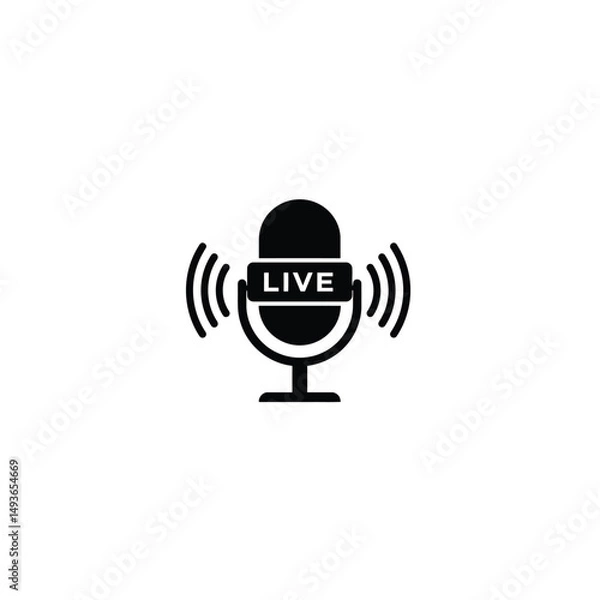 Obraz Live microphone broadcast streaming icon symbol