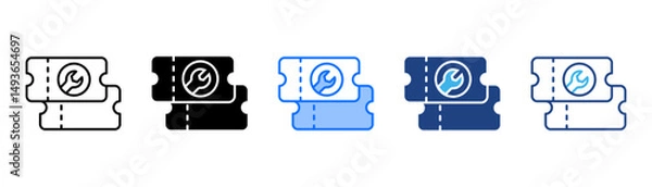 Obraz Support Ticket Icon Set With Multiple Style Collection 