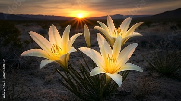 Obraz flower in the sunset
