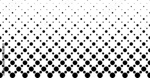 Fototapeta Seamless in one direction Disappearing effect. Short fade out . Black circles