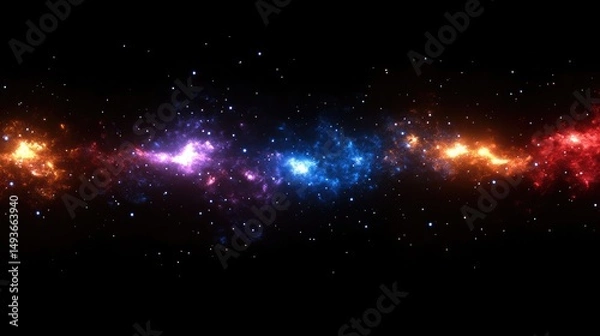 Fototapeta Colorful nebula with stars in deep space against a black background